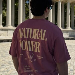 Camiseta Natural Power | Oversize Cereza Pálido